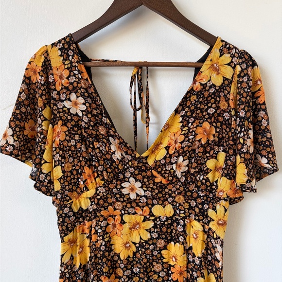 Retro Boho Mi Ami Francesca’s Whimsygoth Floral Maxi Dress M | fairy core - Picture 2 of 13